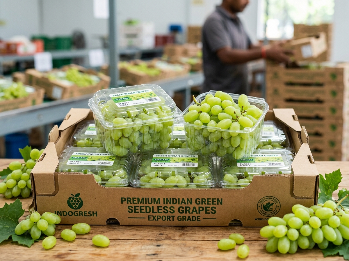 Indian Export Green Seedless Grapes